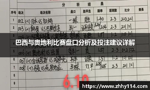 巴西与奥地利比赛盘口分析及投注建议详解
